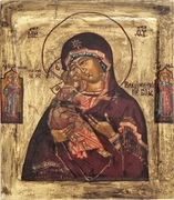 Natalia Czarnecka, Matka Boska Włodzimierska ikona na desce 23,5x28x2 cm