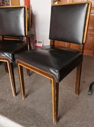 Zabytkowe krzesła drewniane Art deco tapicerka skórzana komplet 6 szt.