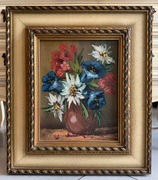 Obraz olejny wazon z kwiatami 