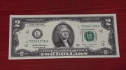 USA banknot 2 dolary two dollars 2017 seria L stan bankowy