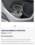 Kosz na śmieci do Scanii, akcesoria Scania