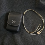 Skórzane etui Olympus Mju + metalowy Pasek Mju