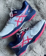 Buty sportowe damskie halówki do grania Asics granat róż wygodne 40/25,5cm