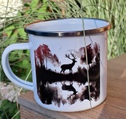 Kubek emaliowany Jeleń – leśny, survivalowy, bushcraft, natura, prezent