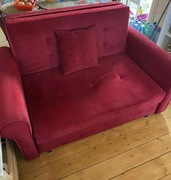 Sofa dwuosobowa z funkcją spania, bordo. Stan idealny, nieużywana.
