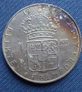 Moneta Szwecja 1 korona 1967