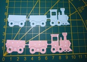 Papierowe scrapki - pociąg 2 szt.