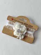 Opaska do włosów urodziny wesele roczek róża handmade różyczki