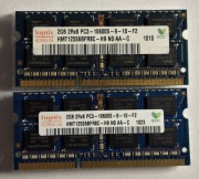 Pamiec RAM 2x2GB (4GB) hynix | 2Rx8 PC3-10600S-9-10-F2 | DDR3-1333 SODIMM