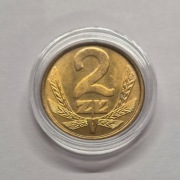 2 zł złote 1985 w kapslu Real foto Stan 1/-1