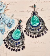 Przepiękne srebrne kolczyki vintage secesyjne bohemia boho Fashion modne