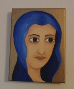 Obraz olejny ręcznie malowany 15x20 cm kobieta, Maryja, Matka Boża, portret
