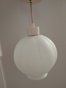 Lampa wisząca, biała, klosz szklany