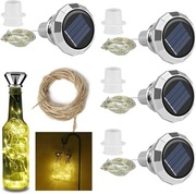 20 diod LED, 2 m, lampki solarne do butelek 4 sztuki 