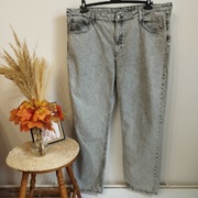 Spodnie damskie HM szare jeansowe straight regular fit r.54