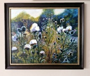 Obraz olejny Osty w słońcu z ramą 