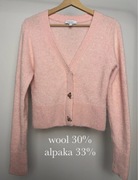 Kardigan The other stories rózowy pudrowy wełniany wełna alpaka XS 3436