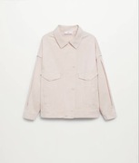 MANGO kurtka jeansowa dżinsowa oversize bomberka boyfriend pudrowa różowa L