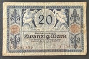 BANKNOT Niemcy 20 marek 1915 rok