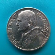 5 lirów 1937  Watykan  Papież Pius XI