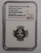 2000 złotych 1981, Bolesław Śmiały, PRÓBA  nikiel NGC PF64 ULTRA CAMEO