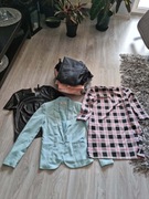 Zestaw ubrań rozmiar M . Marynarka, spodnie dresowe, bluzki, sukienka.