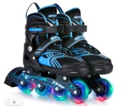 Rolki Regulowane TOMSHOO LED r. 32-36 M Niebieskie Nowe