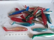 Zestaw 3 szt, przynet gumowych typu ripper - 8 cm.