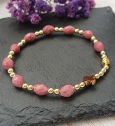 Bransoletka różaniec – naturalny rodonit  