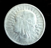 Moneta 2 zł głowa kobiety 1933