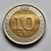 Mołdawia 10 lejów, 2018,  25-lecie waluty narodowej - okolicznościowa 