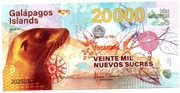 Banknot 20000 Veinte Mil Nuevos Sucres Galapagos