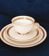 **filiżanka kremowo-złote TRIO porcelana stary Hackefors 1934+