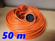 przedłużacz ogrodowy budowlany elektryczny kabel pomarańczowy 50m