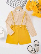 SHEIN Małe dziewczynki  w paski koszulka plus spodenki/zestaw