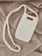 Mała torebka na ramię, etui na telefon,listonoszka ecru.