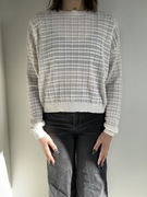 Biały sweter w kratkę rozm. M Top Shop