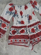 piękny elegancki kombinezon krótkie spodenki S 36 na lato letni wiosenny