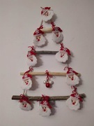 Wisząca Choinka światełka Mikołaje Dekoracja Świąteczna Prezent