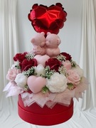 Walentynki flower box z mydła glicerynowego. Rękodzieło 