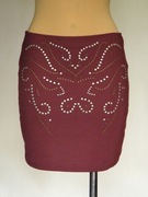 # Bordowa zdobiona mini - CLOCKHOUSE - 36 - 38 # 