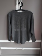 Szara bluzka z długim rękawem typu nietoperz sweterek przez głowę L/XL