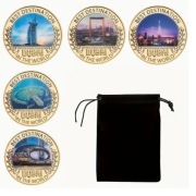 Kolekcjonerski zestaw numizmatów z najsłynniejszymi budowlami Dubaju 1