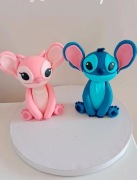 Figurki z masy cukrowej na tort Stich i Angel 