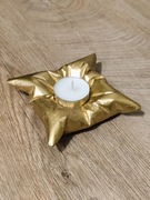 ZŁOTY świecznik dekoracyjny imitacja PODUSZKI idealna dekoracja PREZENT