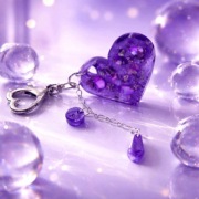 Brelok Unikati Serce Fioletowe