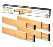 4x Organizer Do Szuflady Szuflad Przegródka Separator Przegrody Bambusowe
