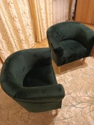 Foteliki kawowe kolor ciemnozielony butelkowa zielen