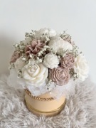 Flower box świeca sojowa, luksusowy prezent, ślub, urodziny, rocznica