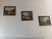 Trzy obrazki ręcznie malowane 